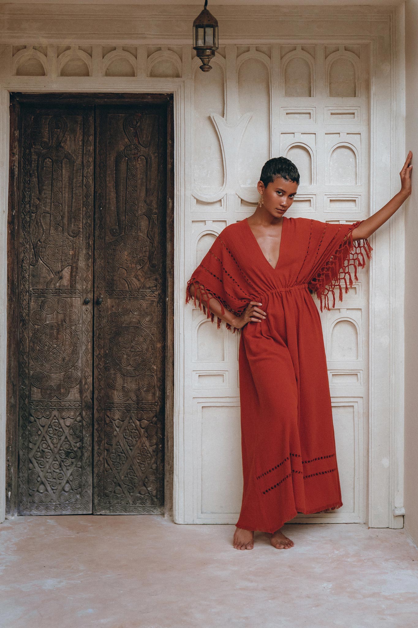 Red Boho Dress, Boho Dress for Women, Red Maxi Bridesmaid Dress - AYA Sacred Wear