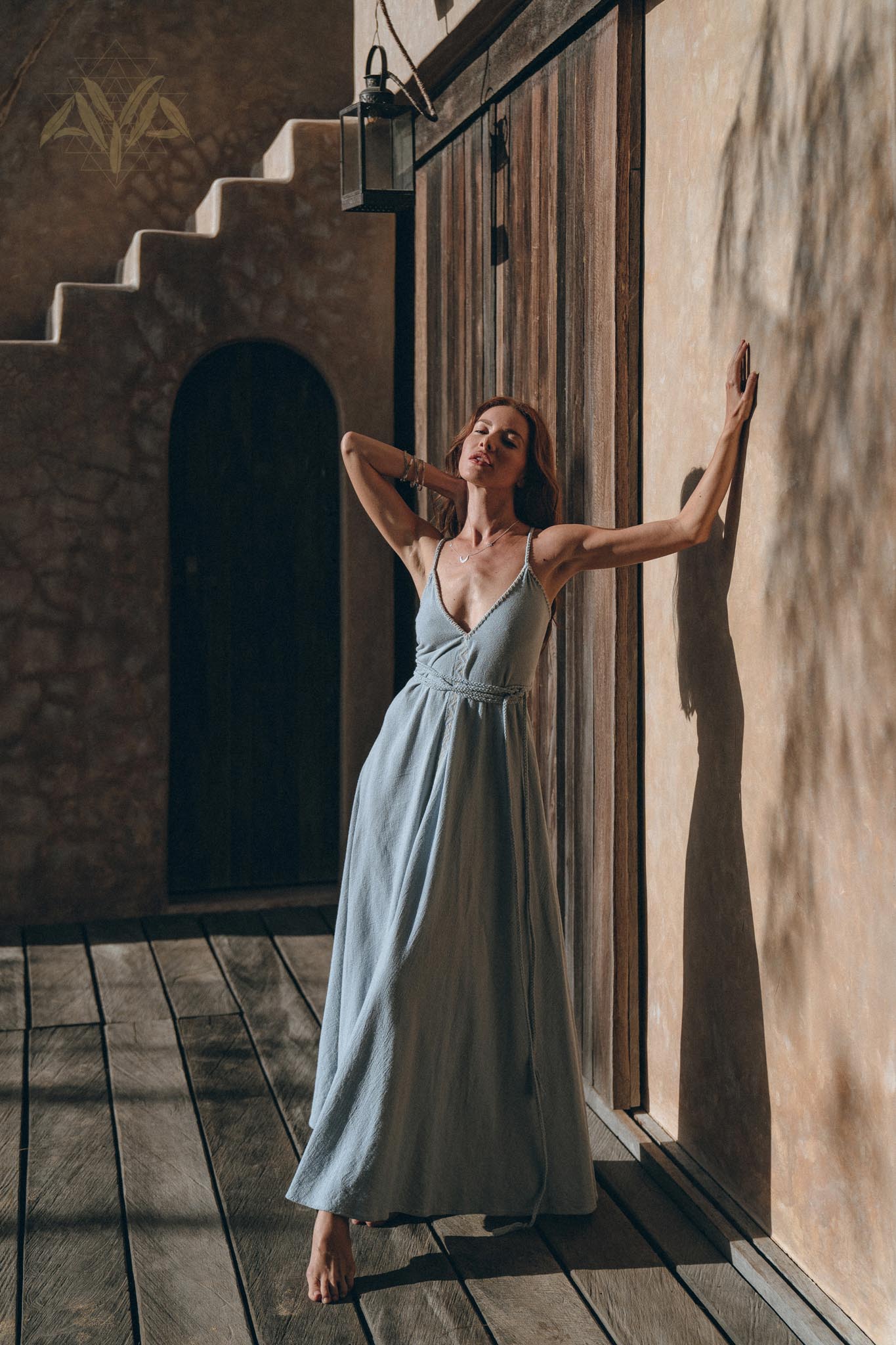 Sky Blue Bohemian Dress, Boho Bridesmaid Dress - AYA Sacred Wear