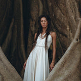 Off-White Boho Dress, Goddess Dress, Simple Wedding Dress - AYA sacred wear