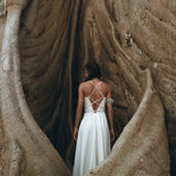 Off-White Boho Dress, Goddess Dress, Simple Wedding Dress - AYA sacred wear