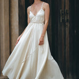 Off-White Boho Dress, Goddess Dress, Simple Wedding Dress - AYA sacred wear