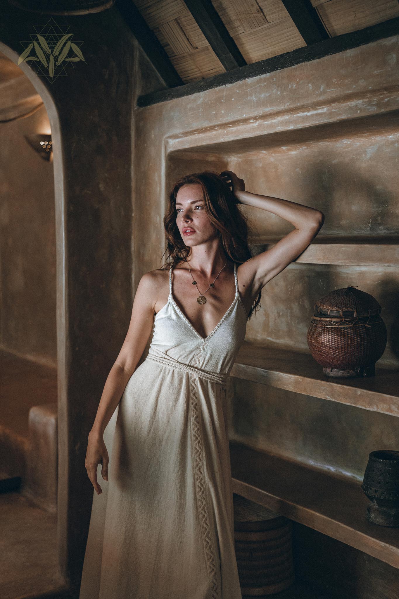 Off-White Boho Dress, Goddess Dress, Simple Wedding Dress - AYA sacred wear