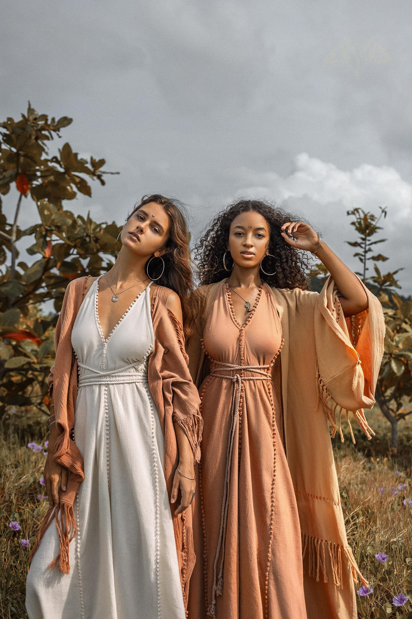 Boho Goddess Dress, Bohemian Dress, Dusty Pink Open Back Dress - AYA Sacred Wear