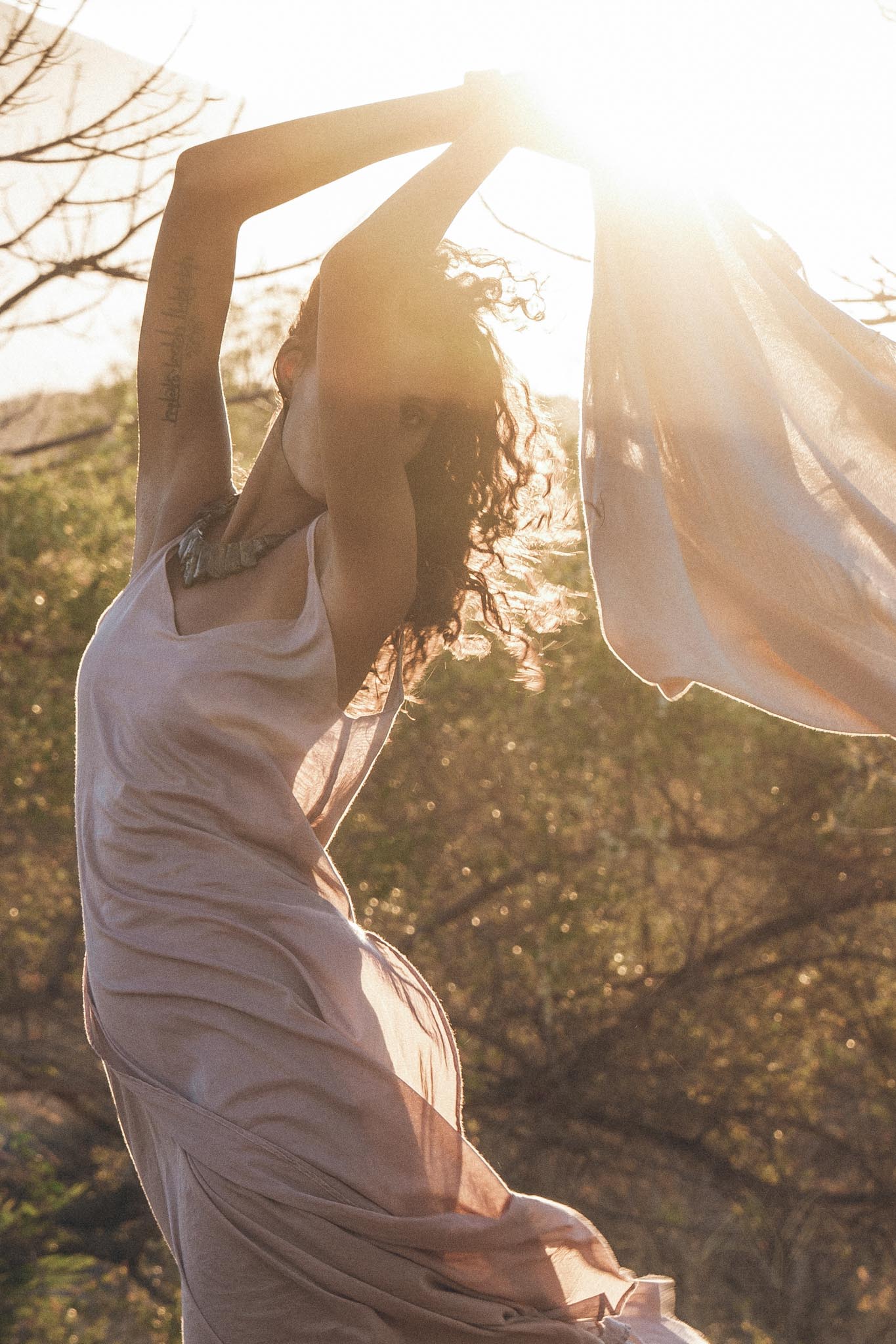 Long Maxi Boho Dress, Rose Gold Bridesmaid Bohemian Tribal Dress - AYA Sacred Wear