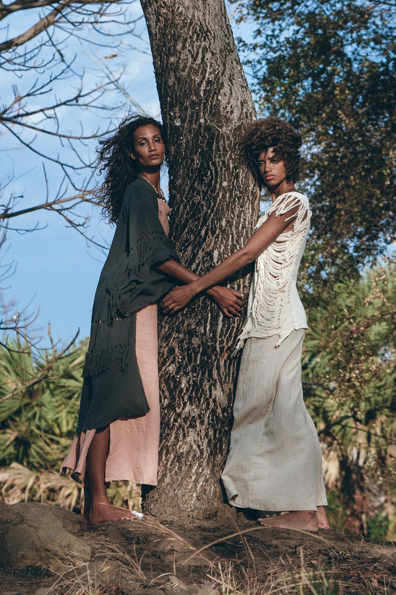 Off-White Bohemian Top with Tassels Sides - AYA Sacred Wear