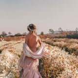 Long Maxi Boho Dress, Rose Gold Bridesmaid Bohemian Tribal Dress - AYA Sacred Wear