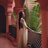 NEW! Off-White to Green Organic Wedding Boho Dress for Women