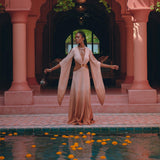 Boho Ombre Botanically Dyed Dress Open Belly Maxi Bridesmaid Dress AYA Sacred Wear