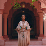 Boho Ombre Botanically Dyed Dress Open Belly Maxi Bridesmaid Dress AYA Sacred Wear