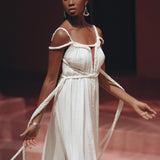 Off-White Greek Goddess Boho Wedding Dress