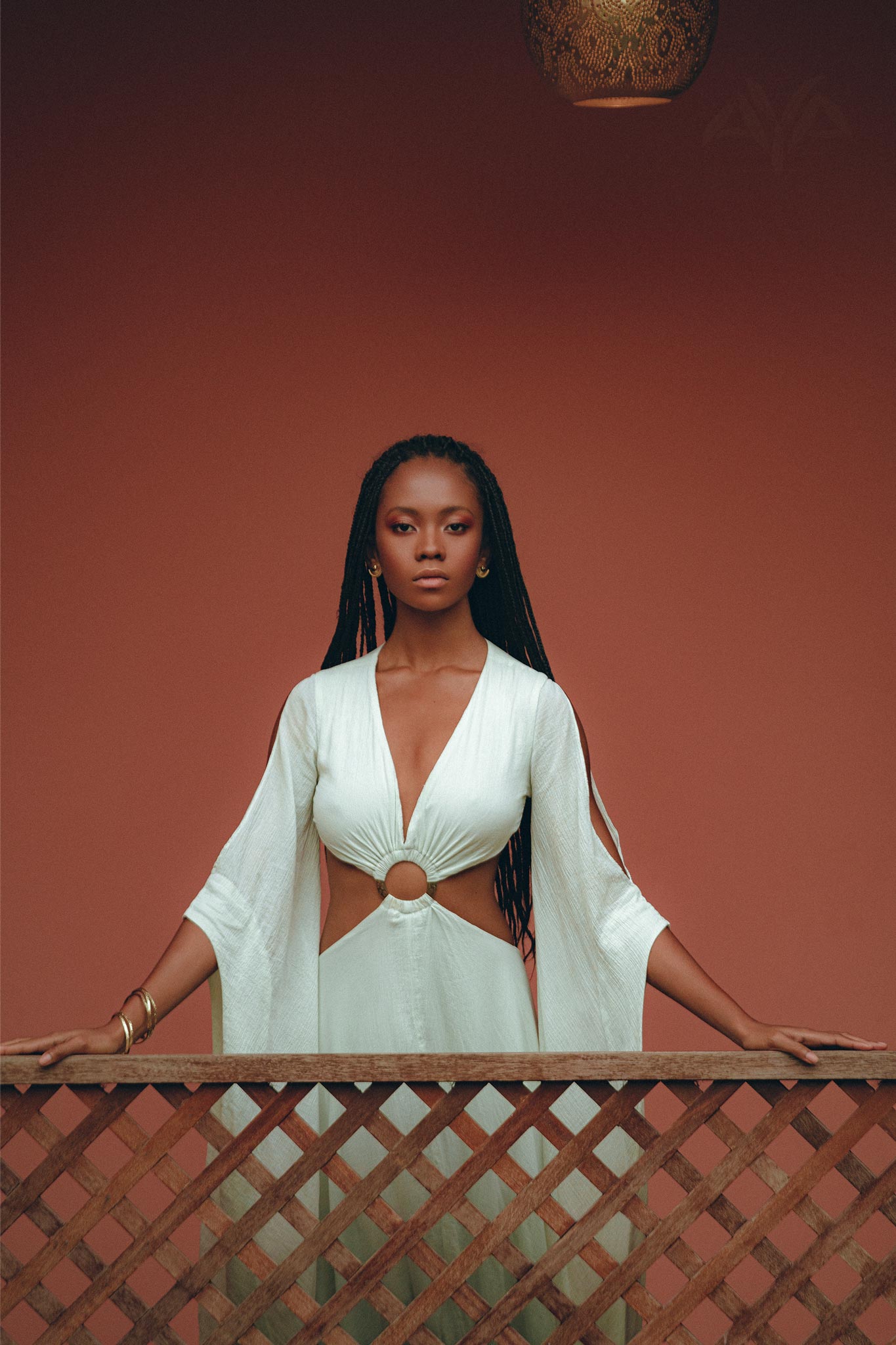 Off-White to Green Organic Wedding Boho Dress for Women by AYA Sacred Wear