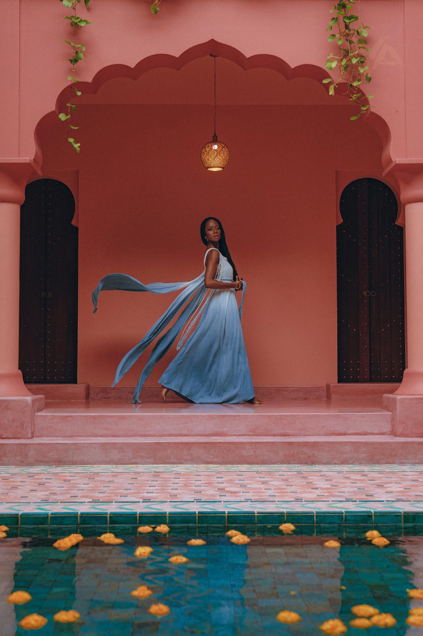 Boho Macrame Bridesmaid Dress • Off-White - Sky Blue Ombre Dress - AYA Sacred Wear