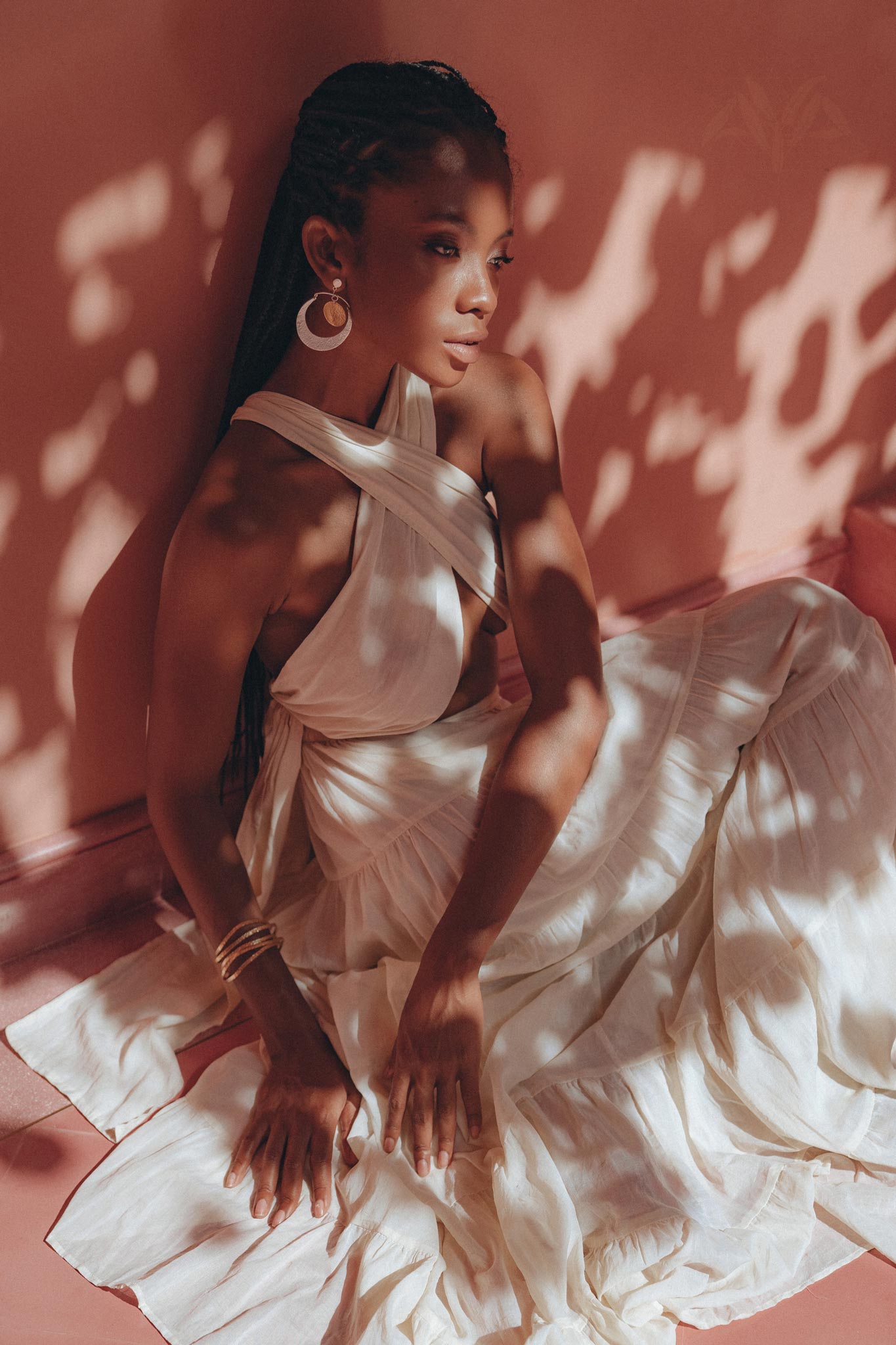 Off-White Bohemian Adjustable Dress, Evening Open Back Belly Dress - AYA Sacred Wear