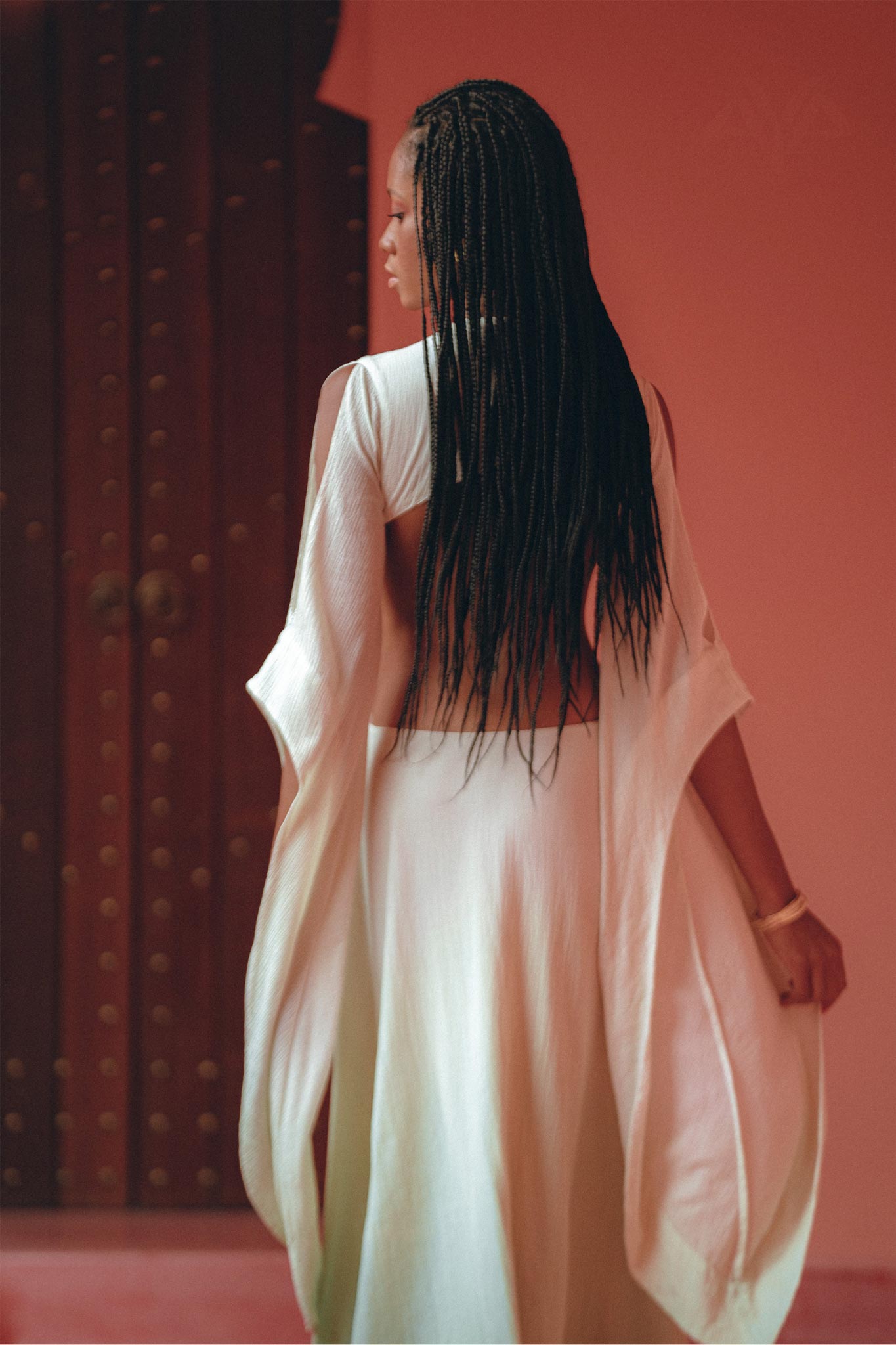 NEW! Off-White to Green Organic Wedding Boho Dress for Women