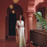 NEW! Off-White to Green Organic Wedding Boho Dress for Women