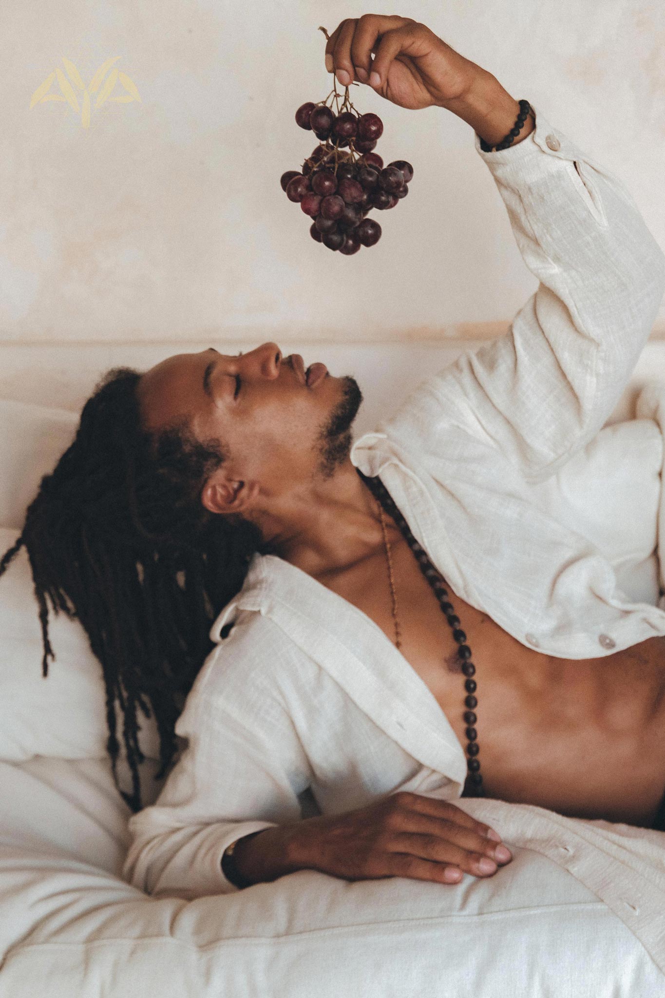 Off-White Handwoven Cotton Oversized Shirt for Men by AYA Sacred Wear