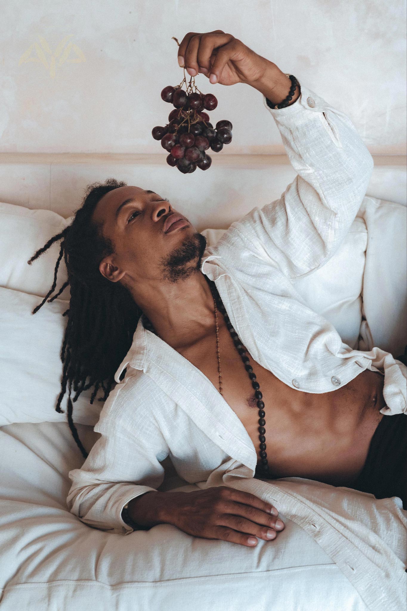 Off-White Handwoven Cotton Oversized Shirt for Men by AYA Sacred Wear