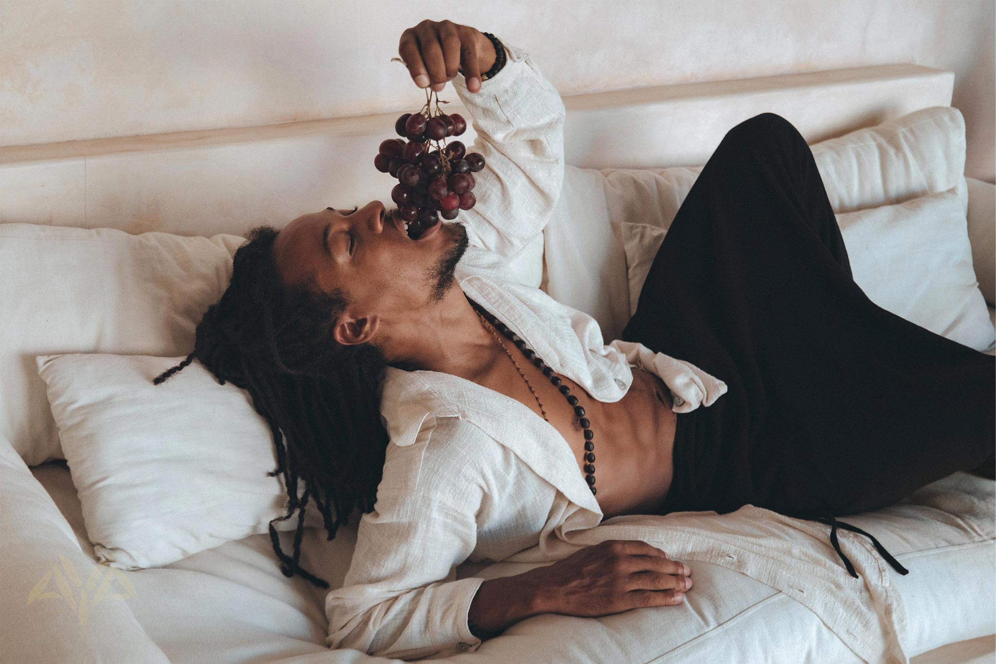 Off-White Handwoven Cotton Oversized Shirt for Men by AYA Sacred Wear