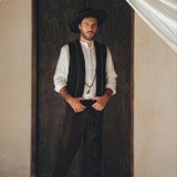 Off-White Linen Shirt for Men with Handmade Braids by AYA Sacred Wear