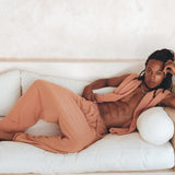 Sandal Wood Colour Hand Embroidered Vest for Men by AYA Sacred Wear