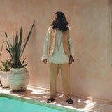 Beige Sand Colour Long Cotton Pants for Men by AYA Sacred Wear