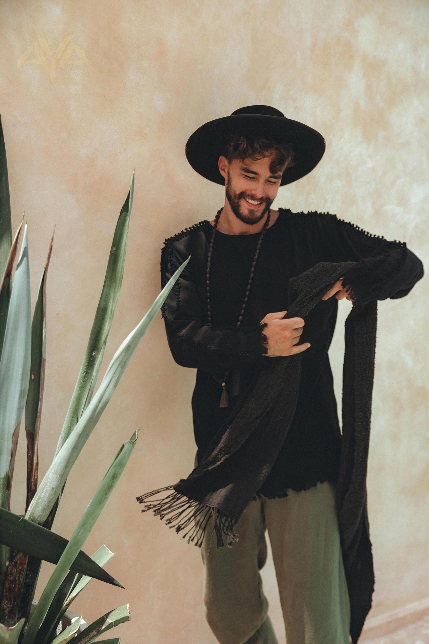 Dark Green Long Cotton Pants for Men by AYA Sacred Wear