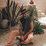 Ochre Orange Long Cotton Pants for Men by AYA Sacred Wear