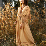 Yellow Ochre Boho Dress  Plus Size Dress Women  Kaftan Maxi Dress by AYA Sacred Wear