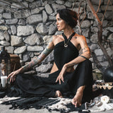 Black Cotton Boho Organic Cotton Dress - AYA Sacred Wear