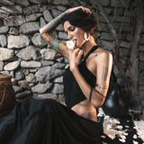 Black Cotton Boho Organic Cotton Dress - AYA Sacred Wear