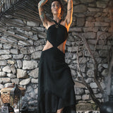 Black Cotton Boho Organic Cotton Dress - AYA Sacred Wear