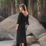 Black Cotton Dress for Women Tribal Dance Dress - AYA Sacred Wear