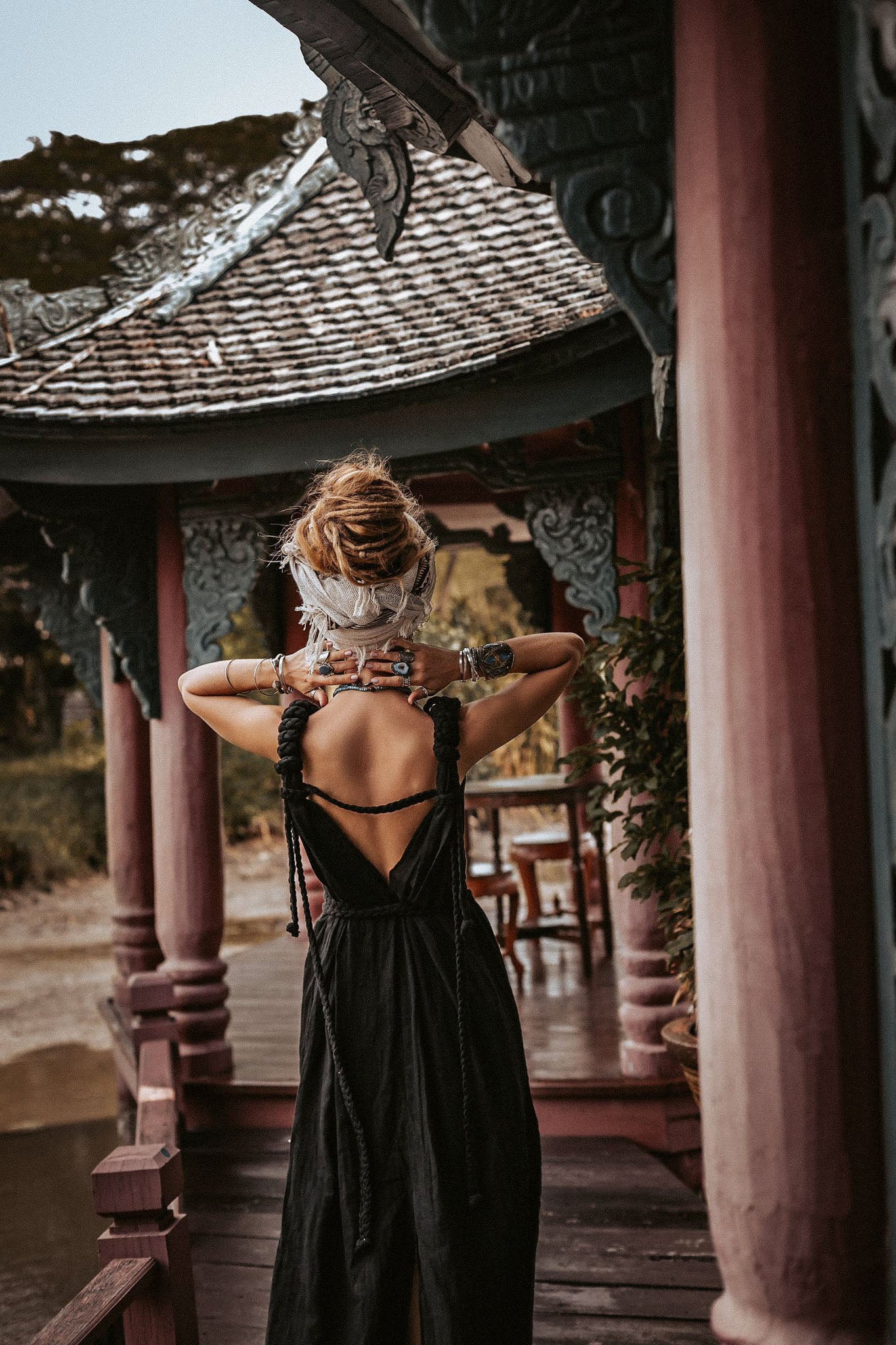 Black Nomad Spirit Dress (Adjustable size, multiway dress) - AYA Sacred Wear