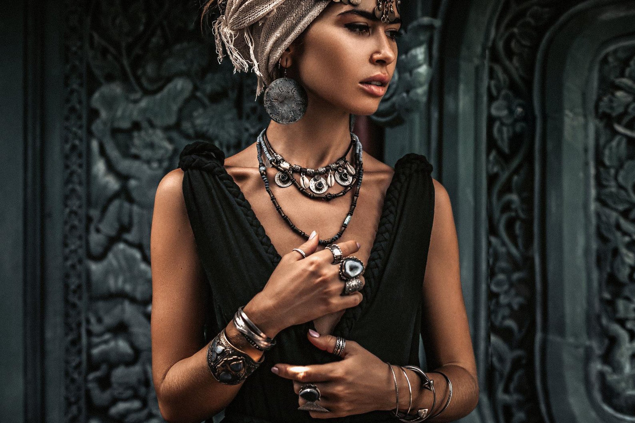 Black Nomad Spirit Dress (Adjustable size, multiway dress) - AYA Sacred Wear