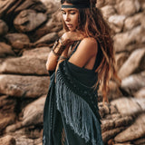 Black Poncho, Bohemian Poncho, Plus Size Clothing - AYA Sacred Wear