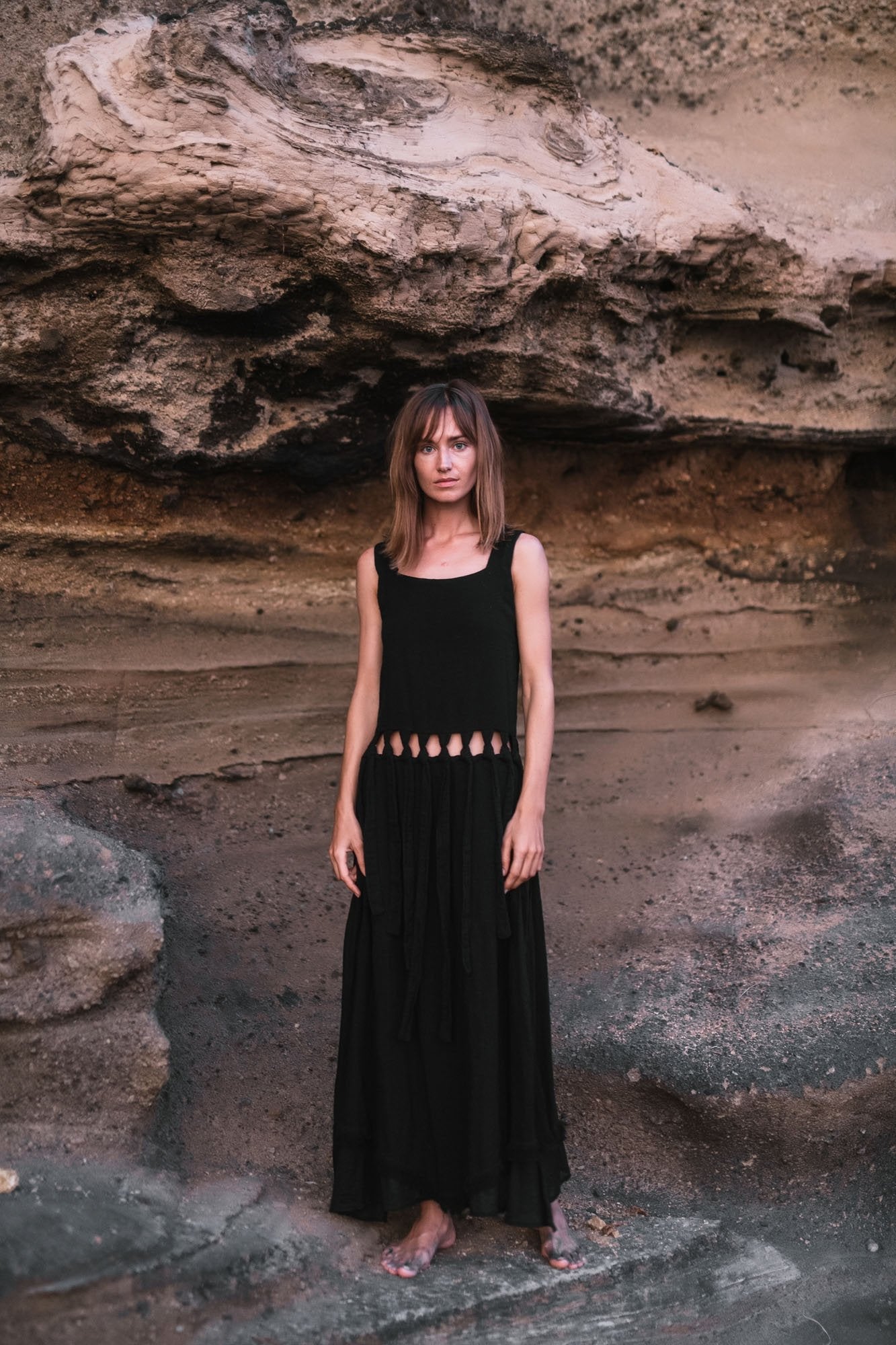 Black Tribal Boho Bohemian Cotton Dress aka "Tribal Soul Dress" - AYA Sacred Wear
