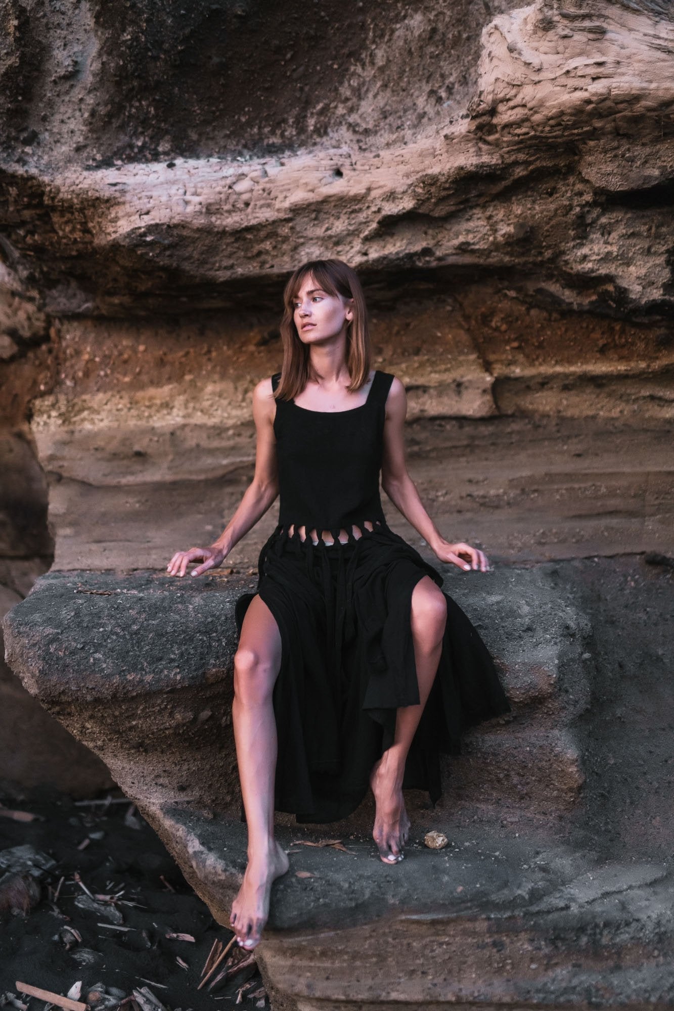 Black Tribal Boho Bohemian Cotton Dress aka "Tribal Soul Dress" - AYA Sacred Wear
