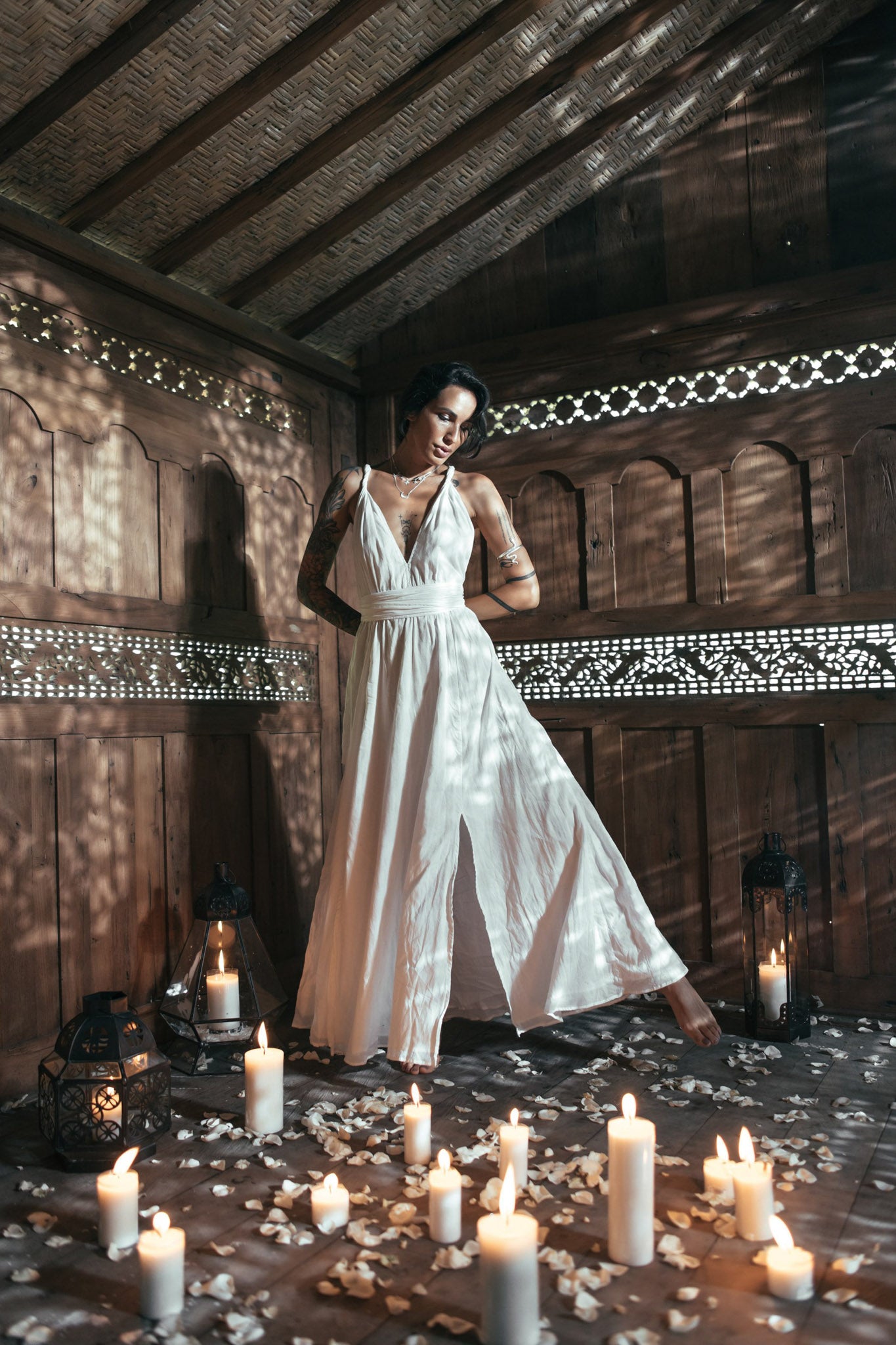 Boho Wedding Dress, Bohemian Goddess Dress Long - AYA Sacred Wear