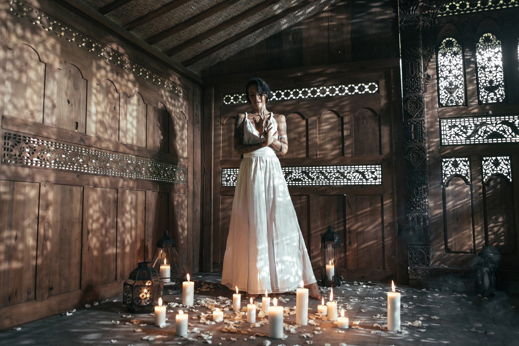 Boho Wedding Dress, Bohemian Goddess Dress Long - AYA Sacred Wear