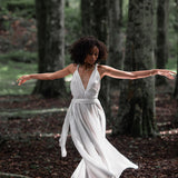 Boho Wedding Dress, Bohemian Goddess Dress Long - AYA Sacred Wear