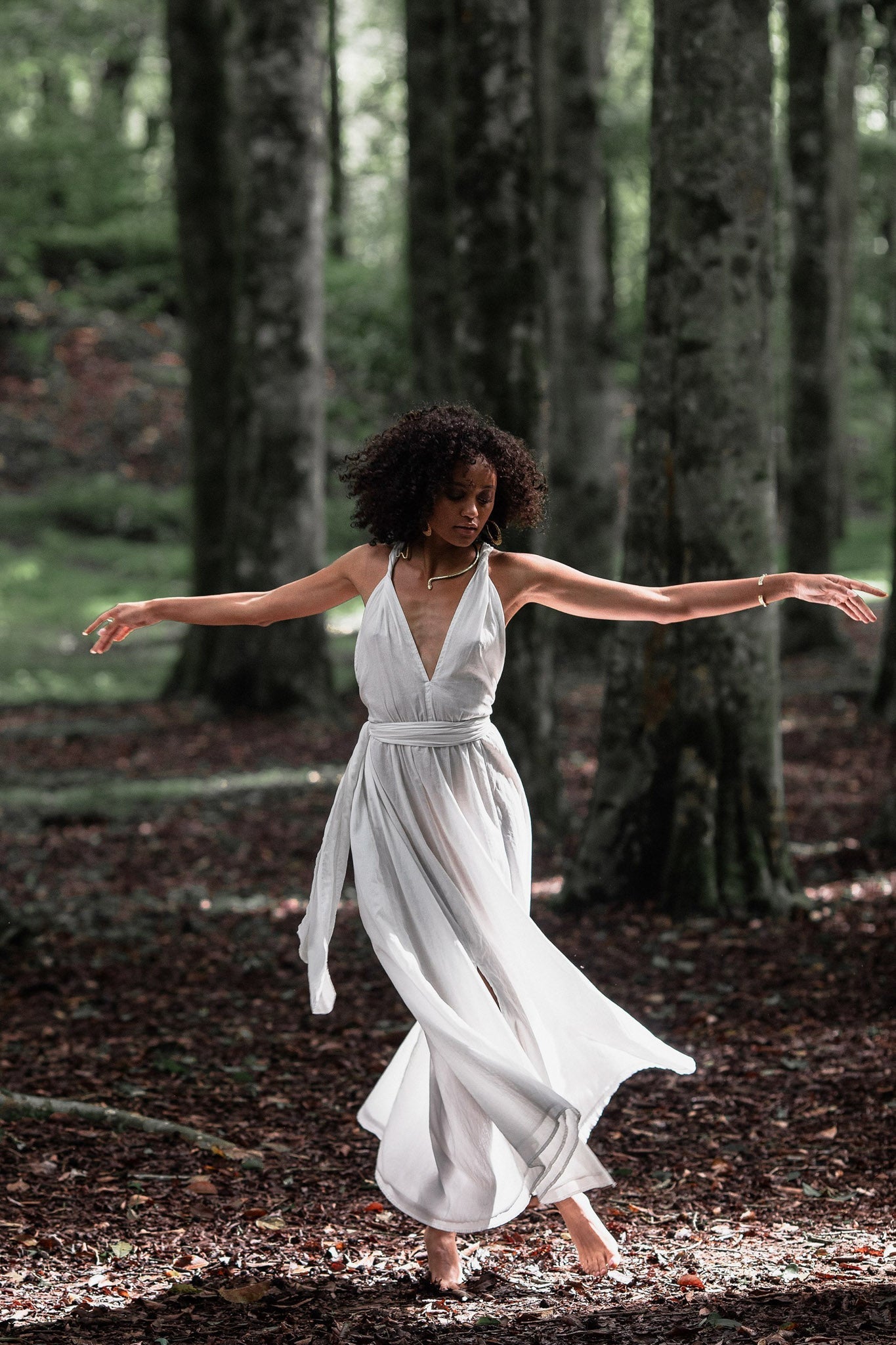 Boho Wedding Dress, Bohemian Goddess Dress Long - AYA Sacred Wear