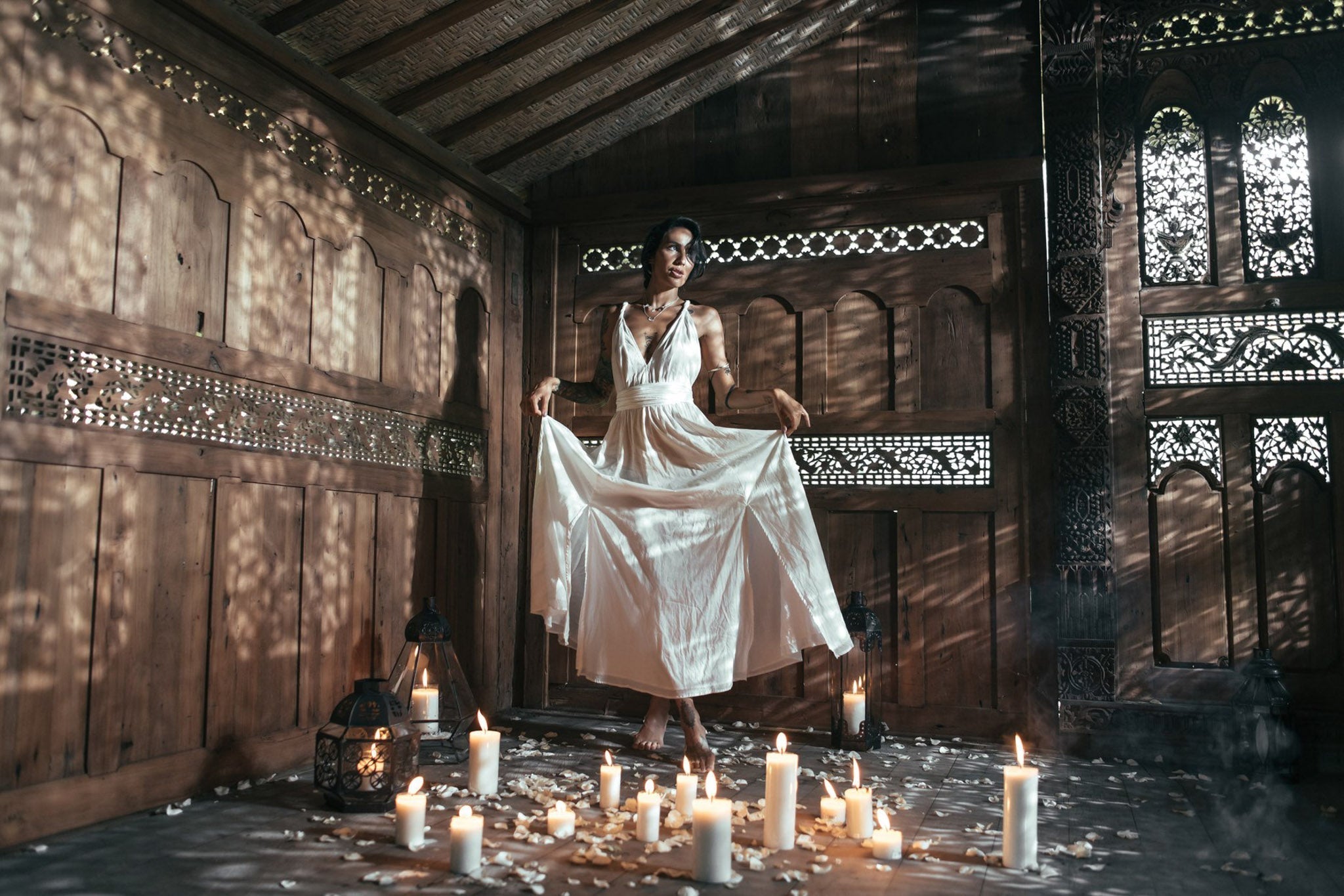 Boho Wedding Dress, Bohemian Goddess Dress Long - AYA Sacred Wear