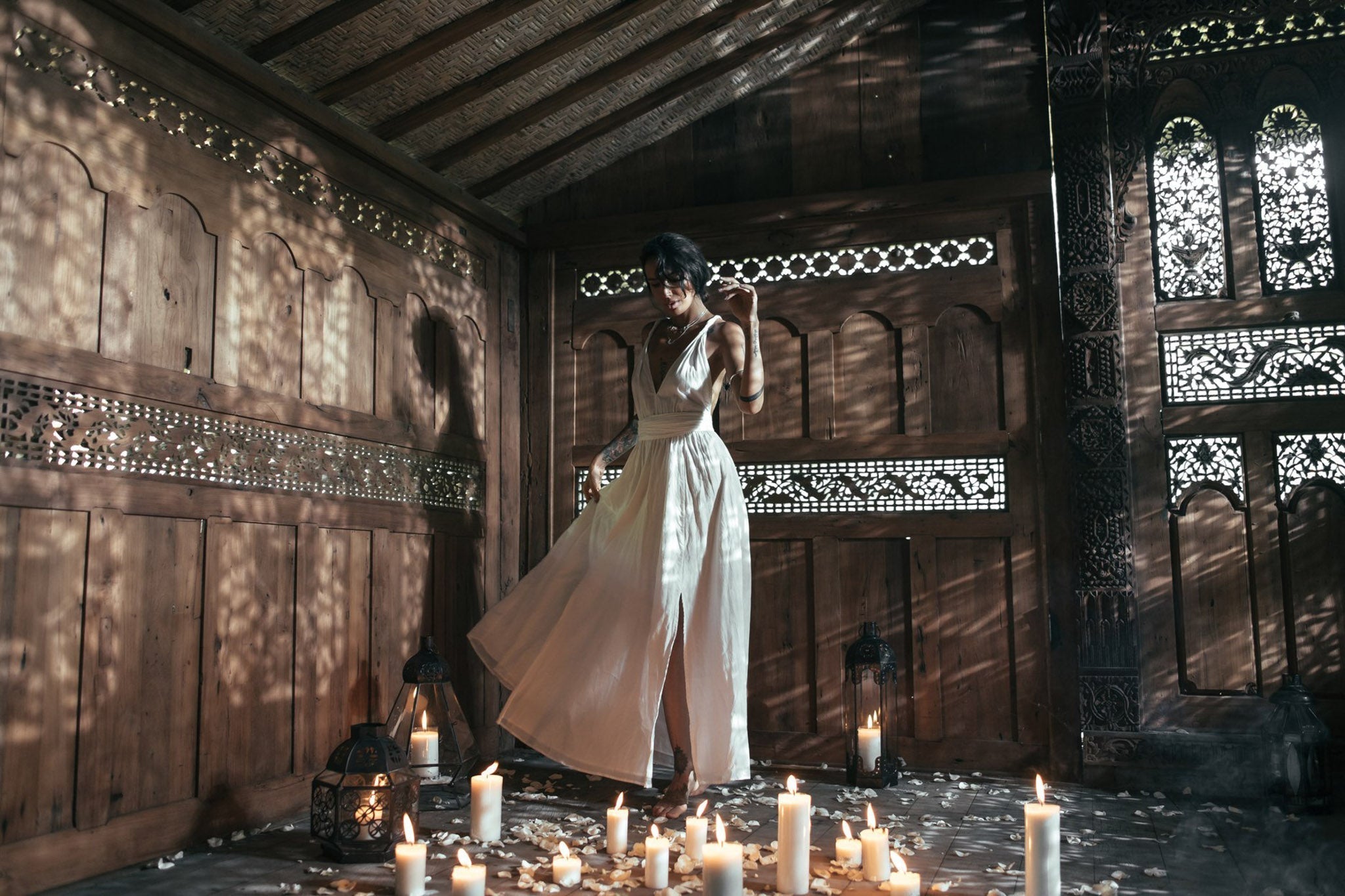 Boho Wedding Dress, Bohemian Goddess Dress Long - AYA Sacred Wear