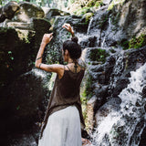 Brown Organic Cotton Gypsy Top Blouse "Wind Spirit" - AYA Sacred Wear