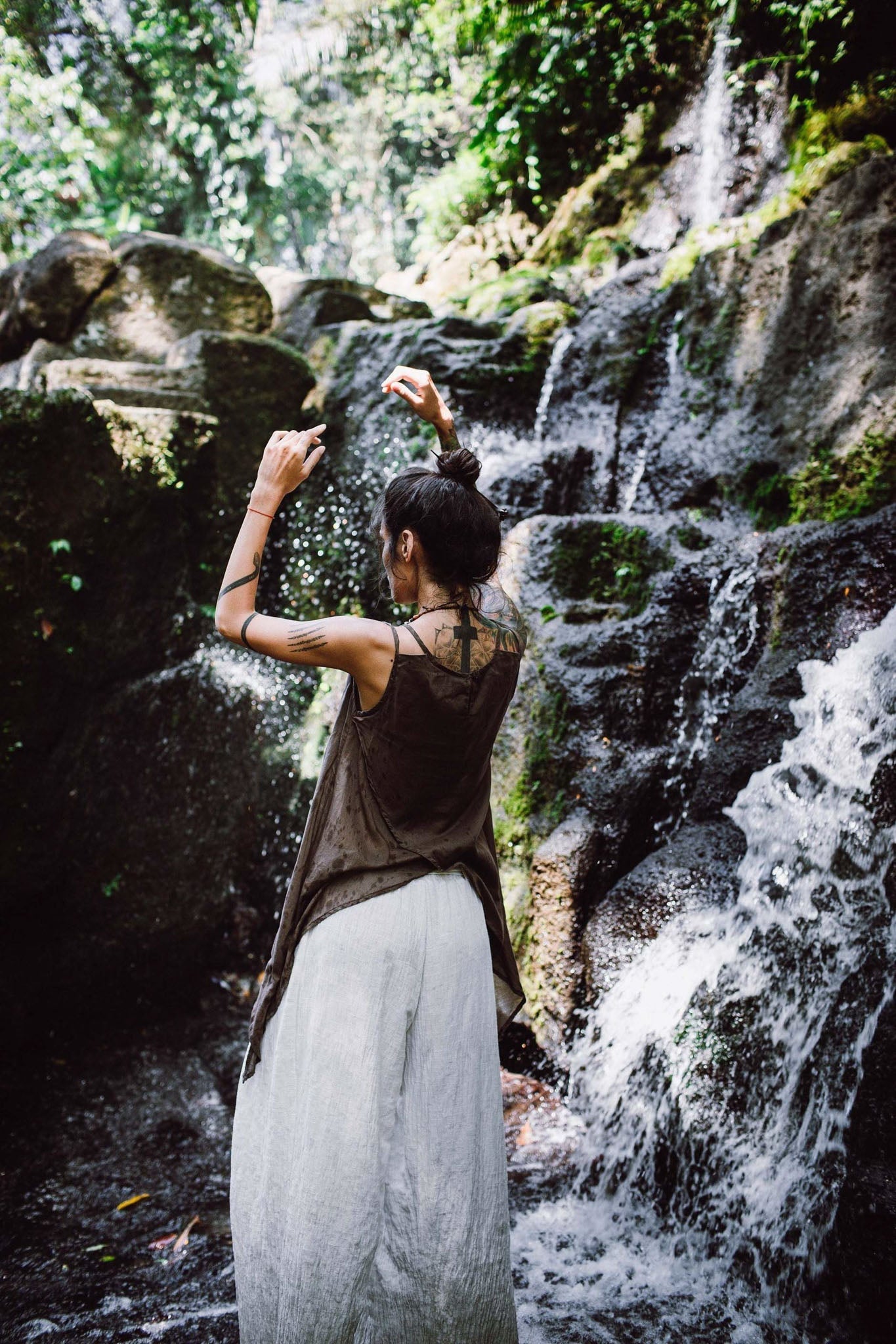Brown Organic Cotton Gypsy Top Blouse "Wind Spirit" - AYA Sacred Wear