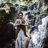 Brown Organic Cotton Gypsy Top Blouse "Wind Spirit" - AYA Sacred Wear