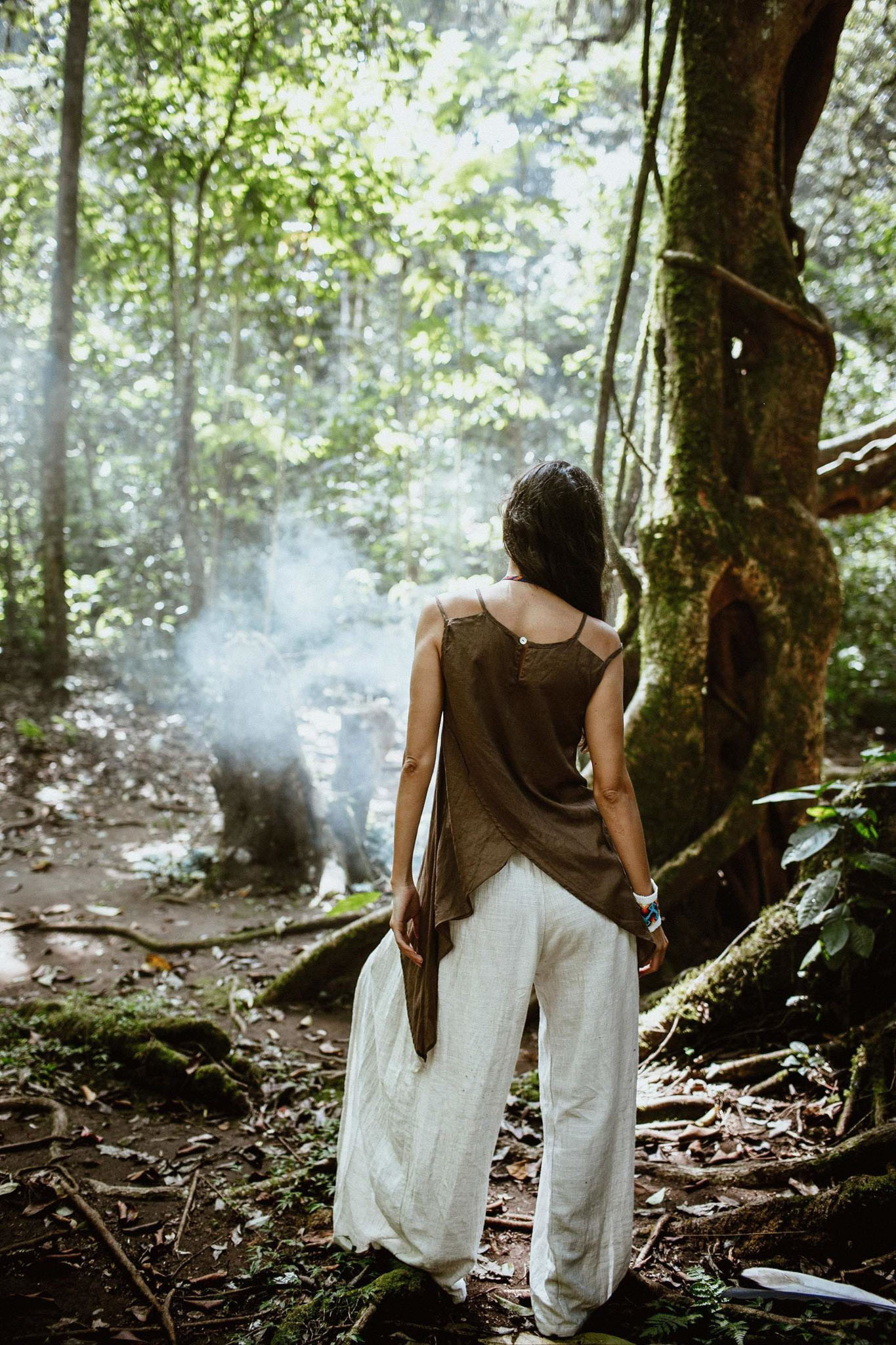 Brown Organic Cotton Gypsy Top Blouse "Wind Spirit" - AYA Sacred Wear