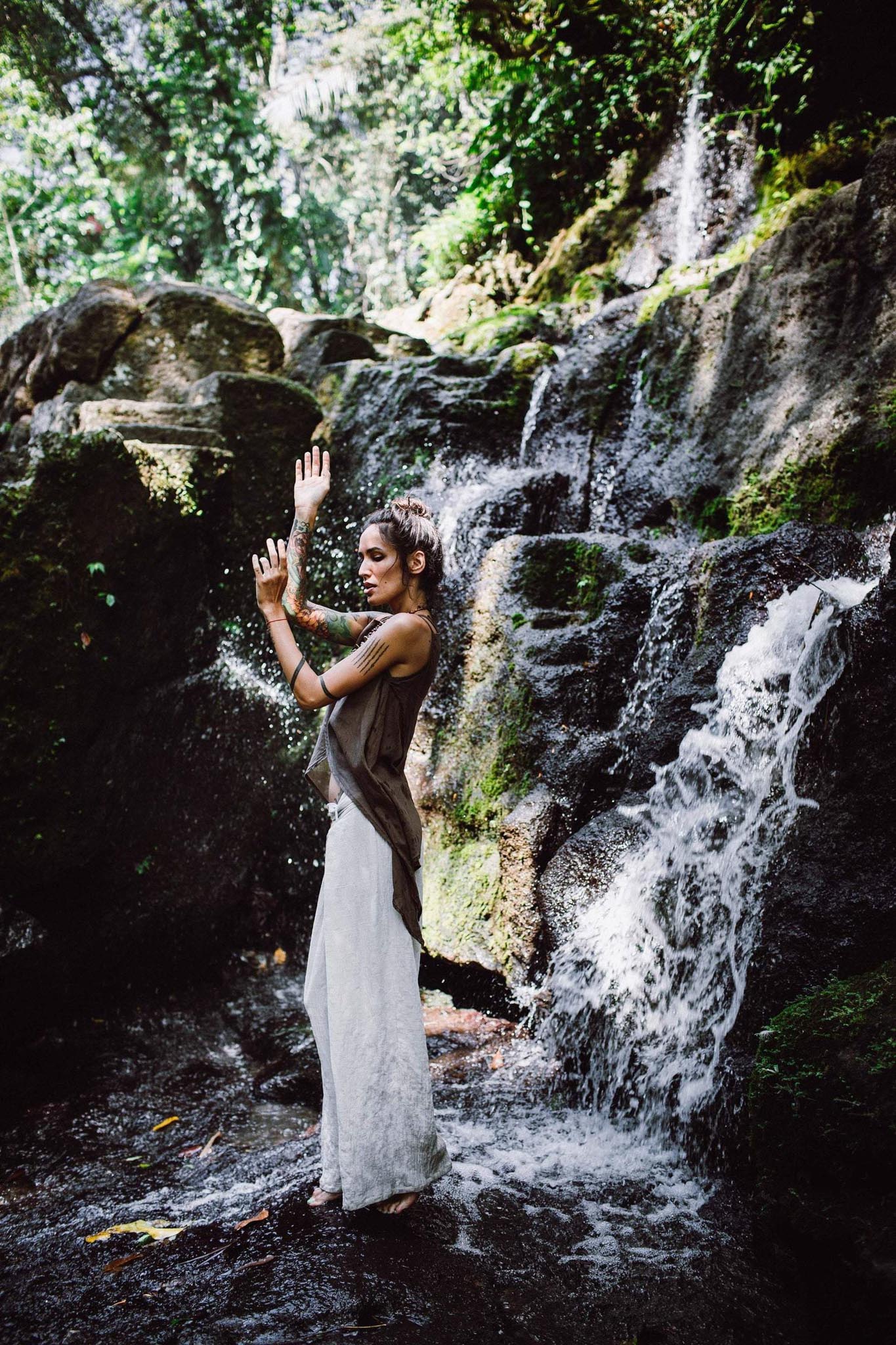 Brown Organic Cotton Gypsy Top Blouse "Wind Spirit" - AYA Sacred Wear