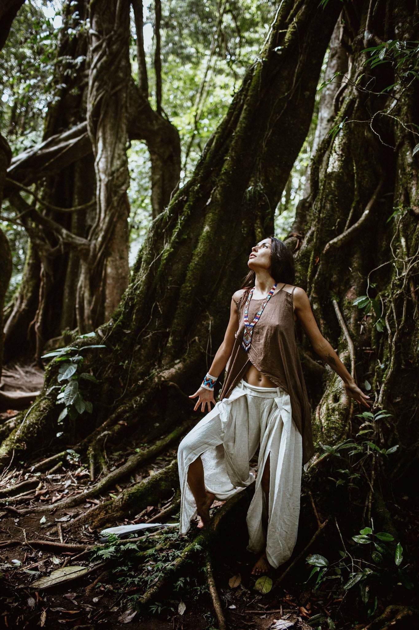 Brown Organic Cotton Gypsy Top Blouse "Wind Spirit" - AYA Sacred Wear