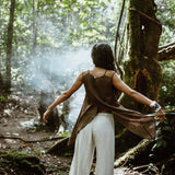 Brown Organic Cotton Gypsy Top Blouse "Wind Spirit" - AYA Sacred Wear